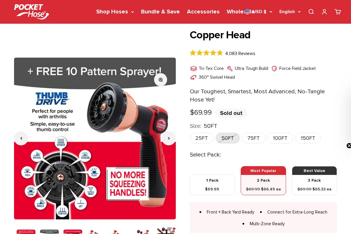 Pockethose homepage screenshot