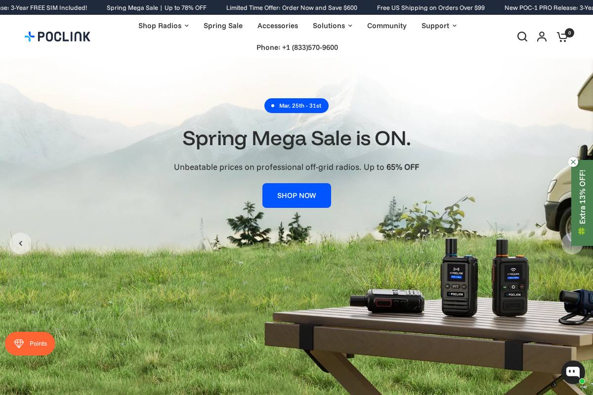 Poclink homepage screenshot