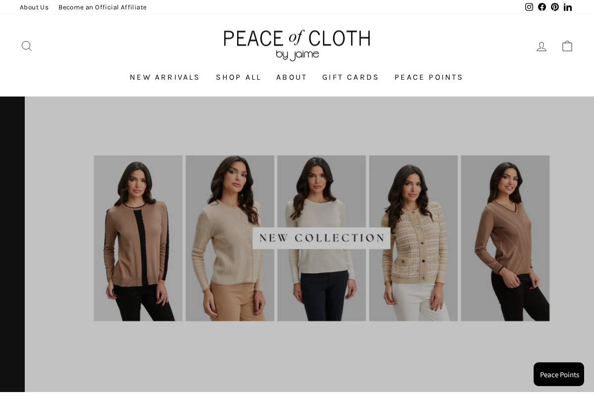 Peace of Cloth homepage screenshot