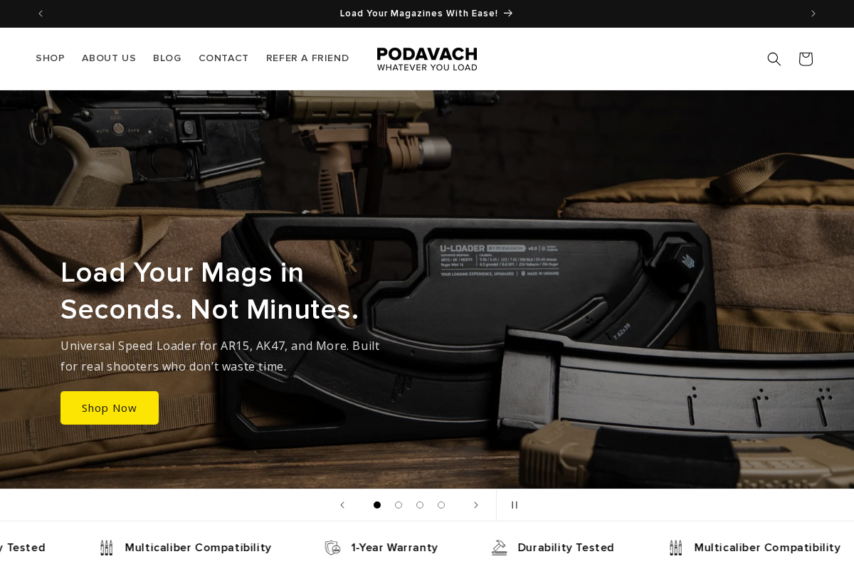 Podavach  homepage screenshot