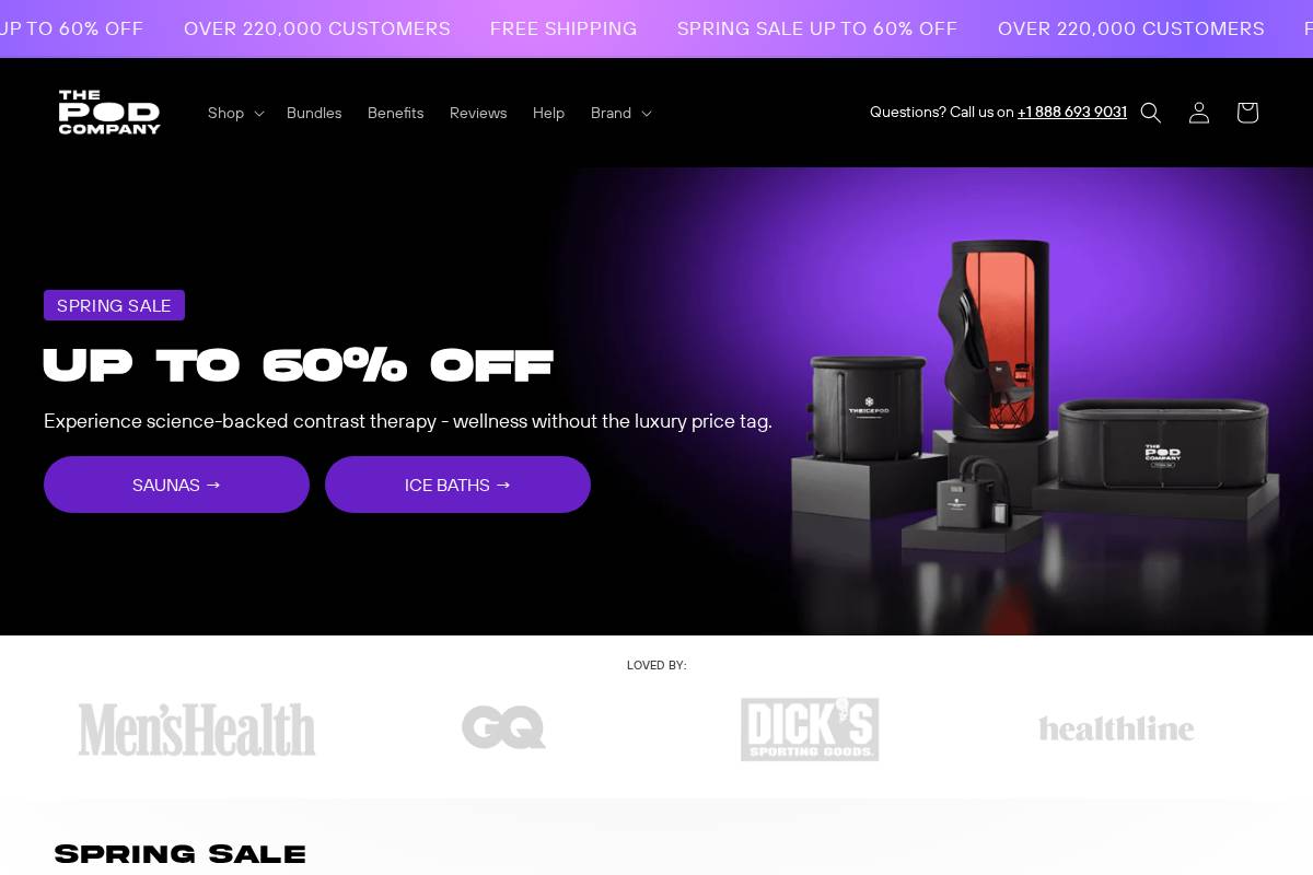 The Pod Company homepage screenshot