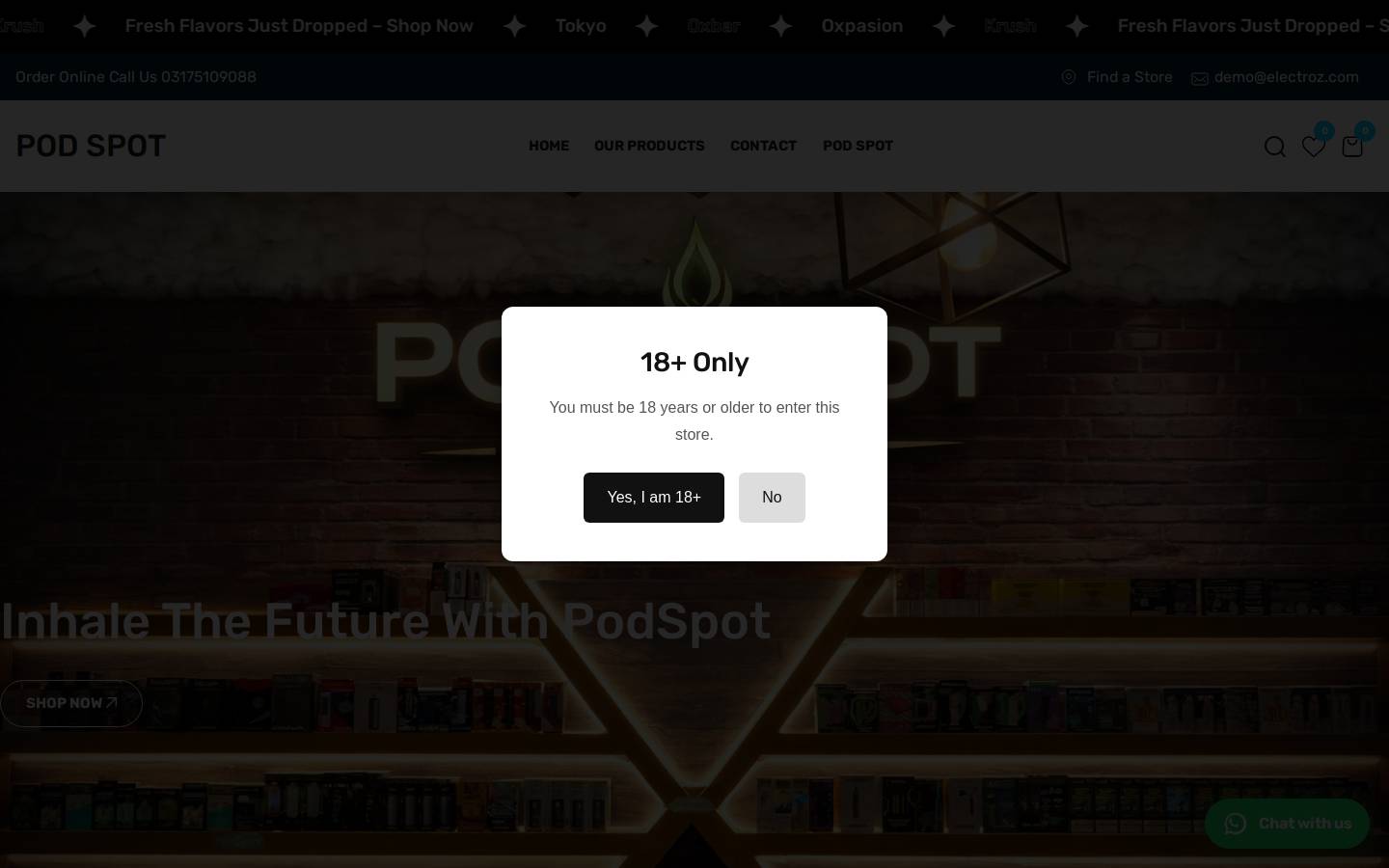 podspot.shop homepage screenshot