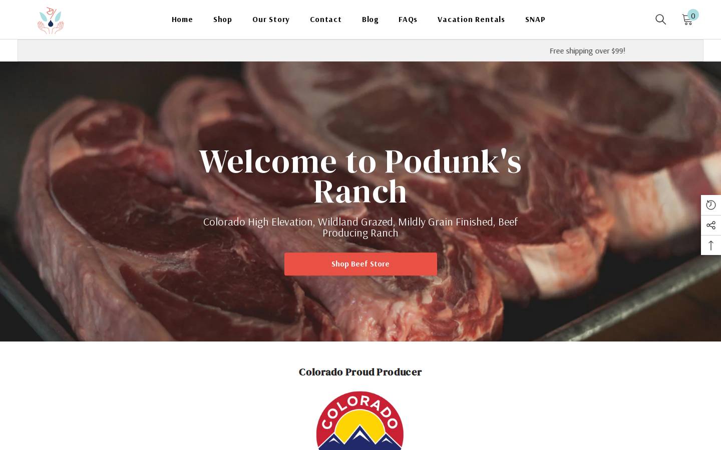 podunksranch.com homepage screenshot