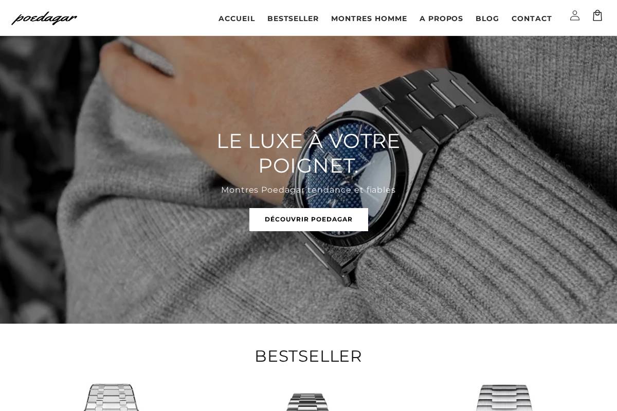 Poedagar Watches homepage screenshot