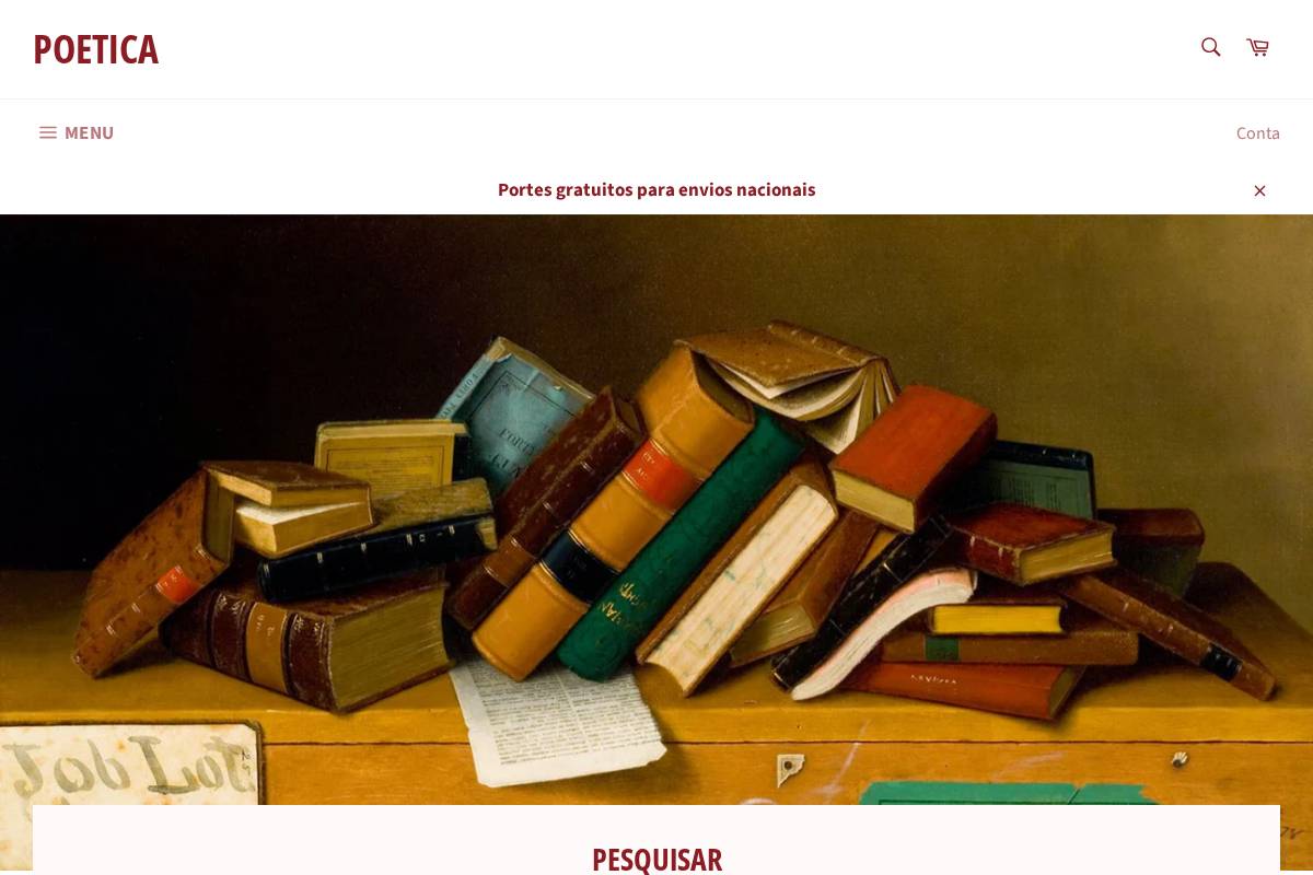poeticalivros.com homepage screenshot