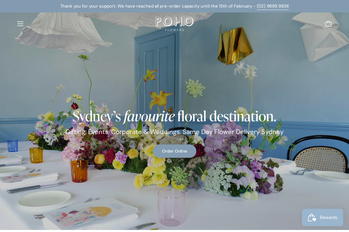 Poho Flowers homepage screenshot