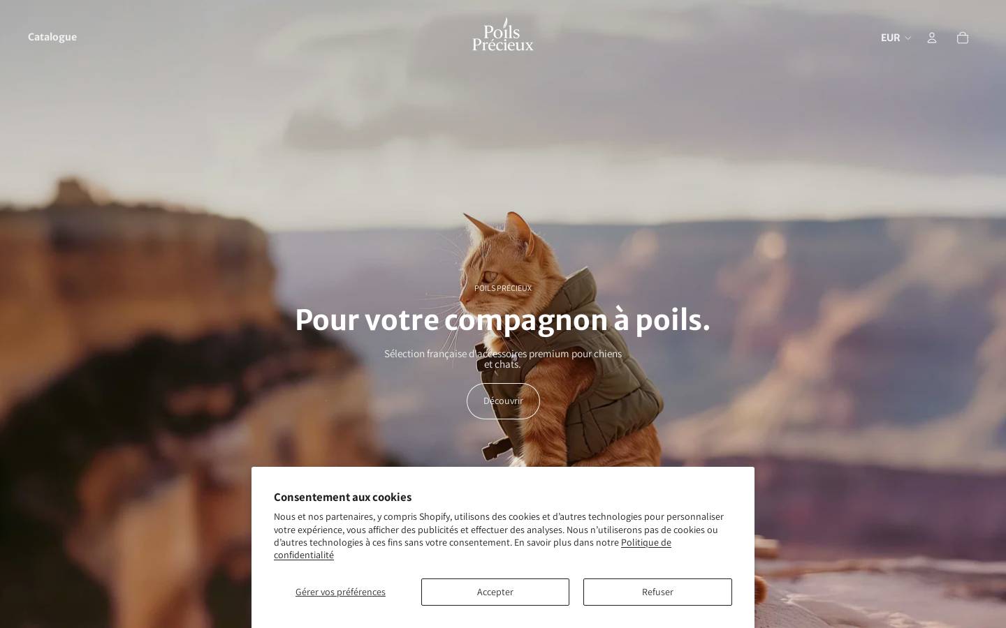 poilsprecieux.com homepage screenshot