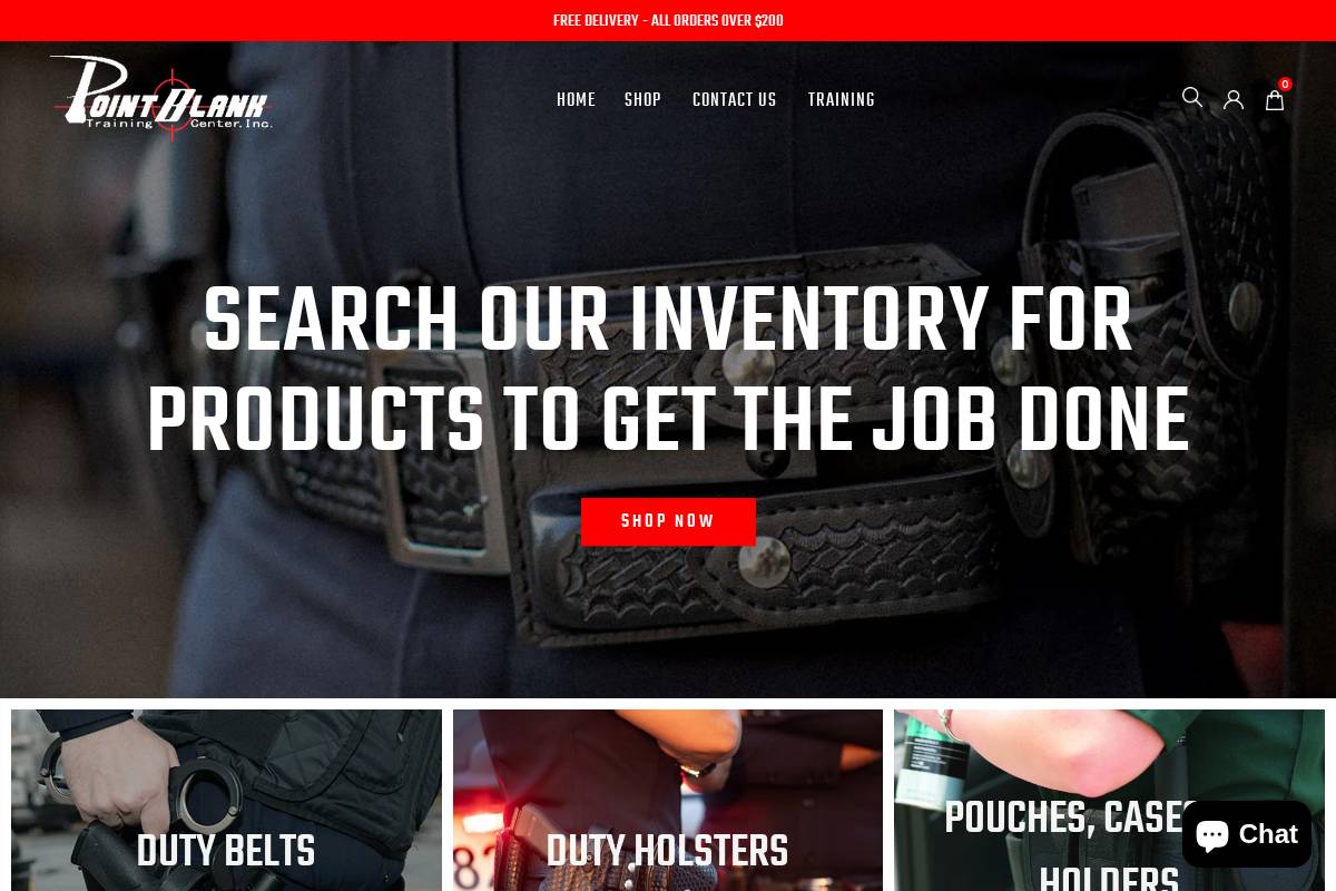 pointblanktraining.com homepage screenshot