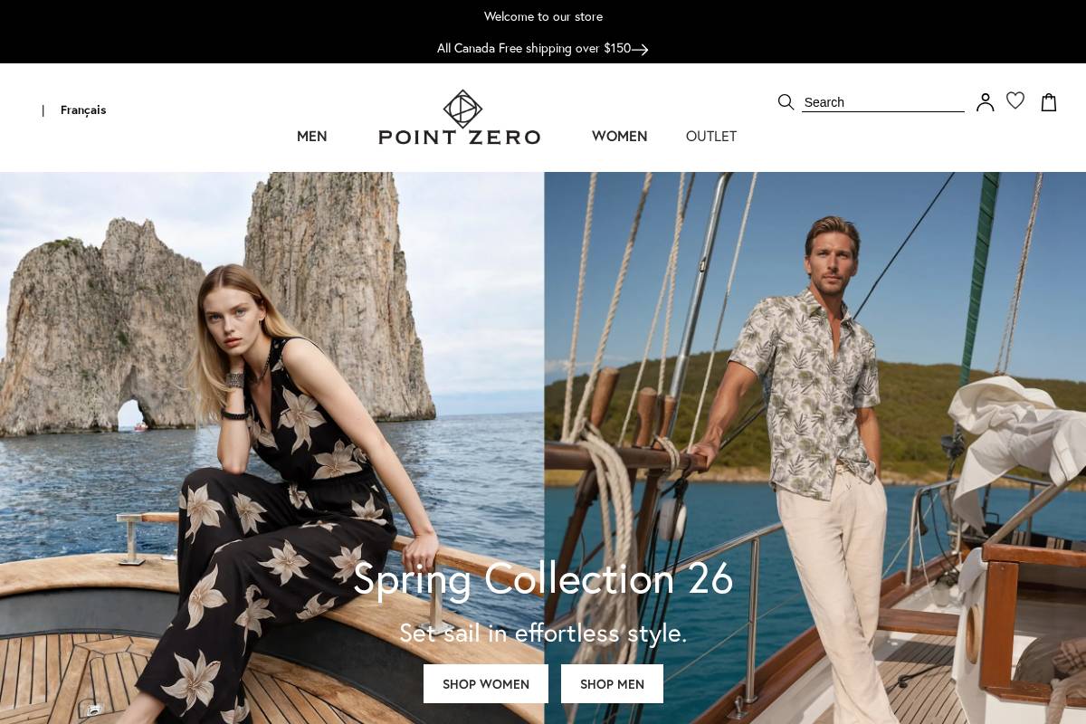 POINT ZERO homepage screenshot