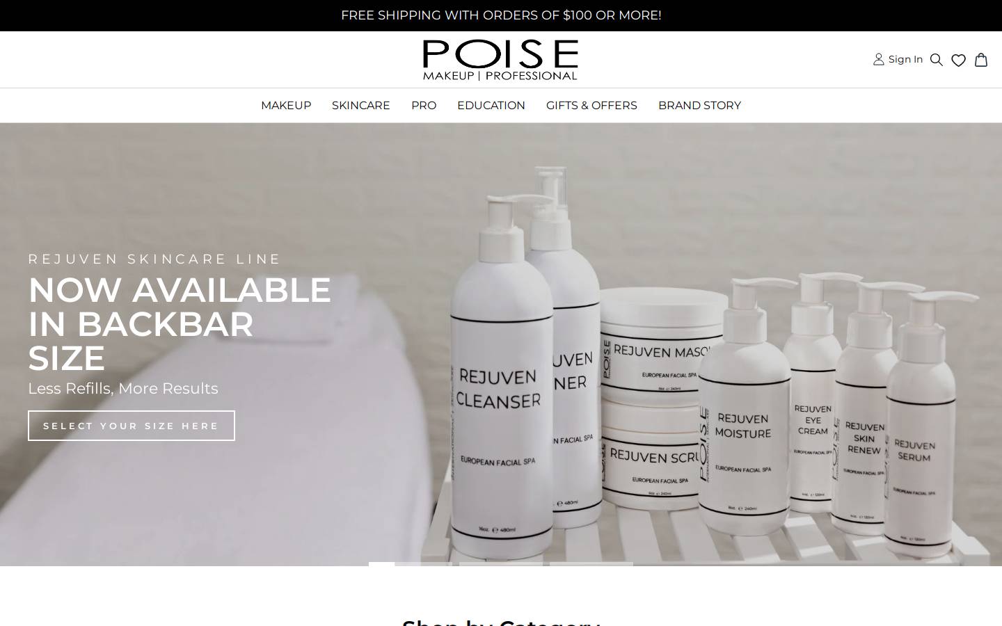 poisemakeup.com homepage screenshot