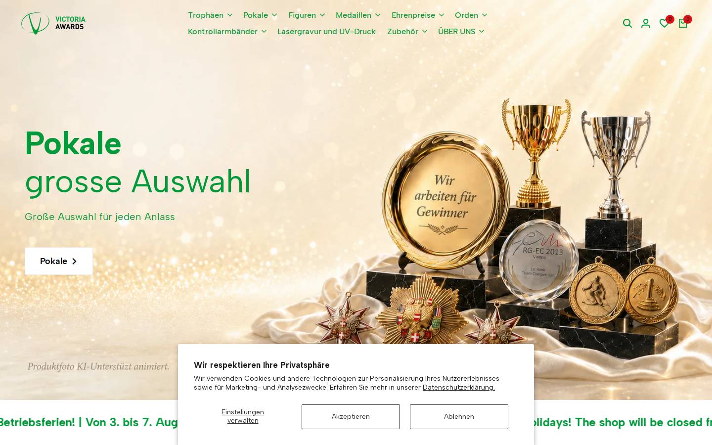 pokal.at homepage screenshot