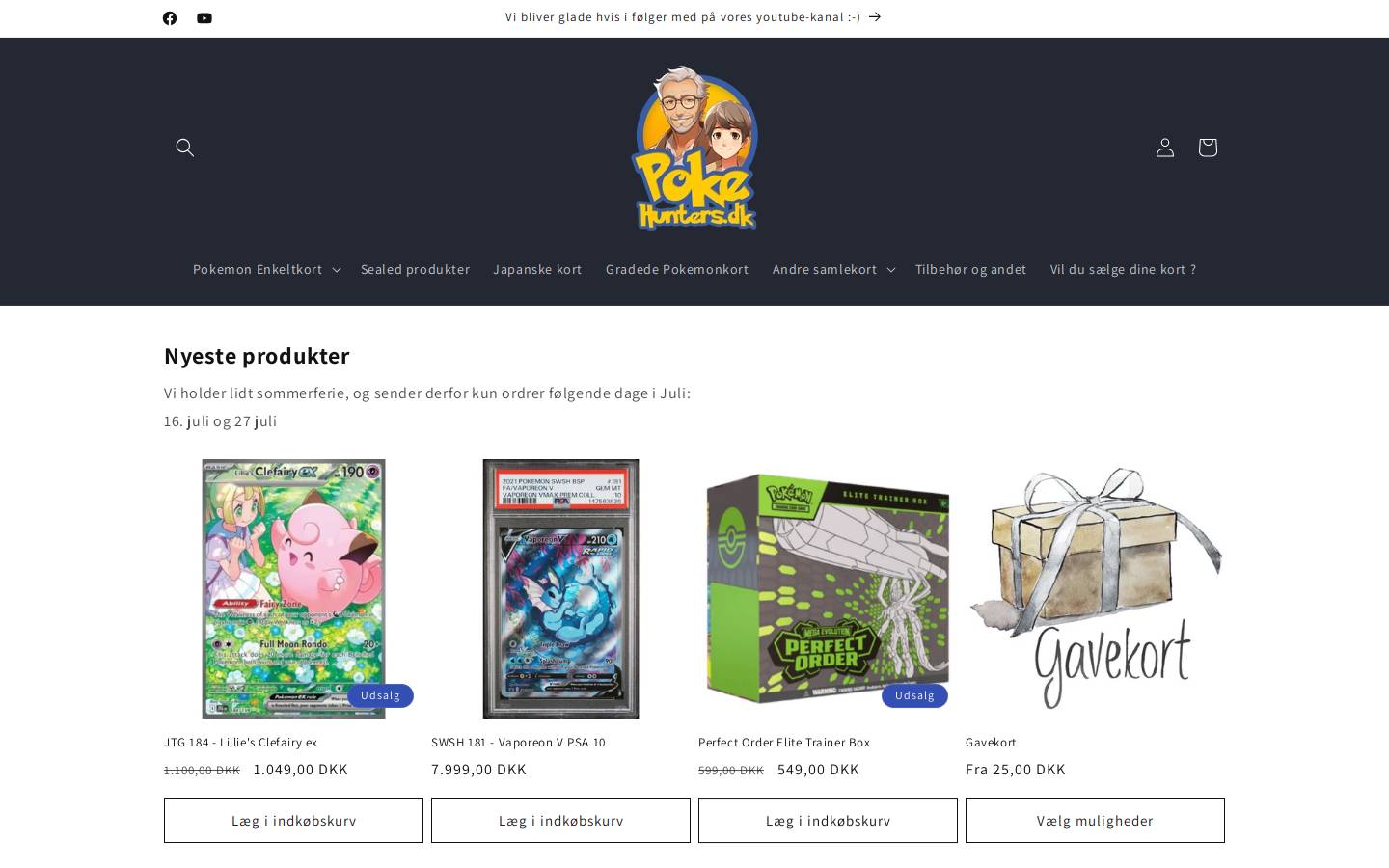 Pokehunters homepage screenshot