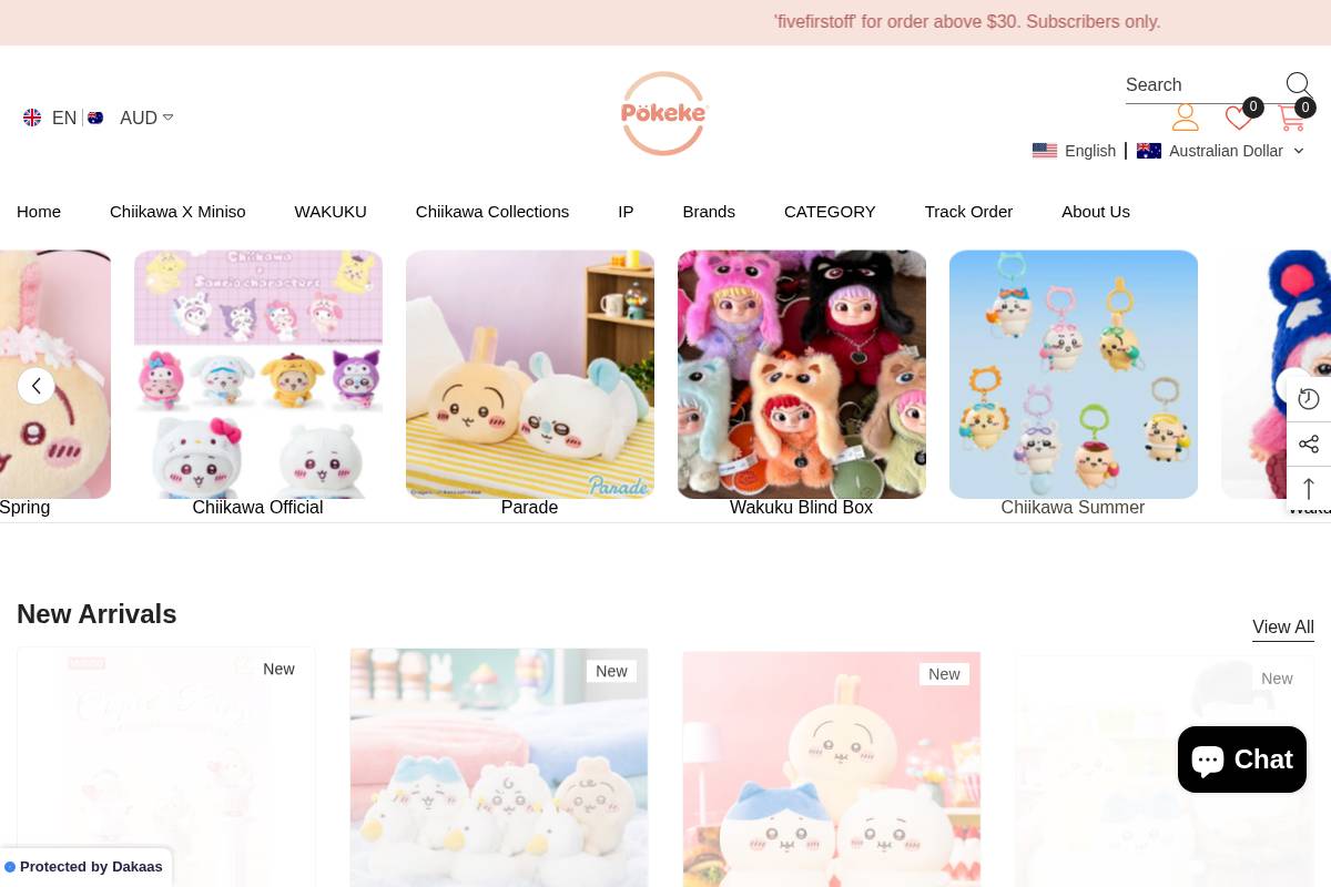 pokeke.com.au homepage screenshot