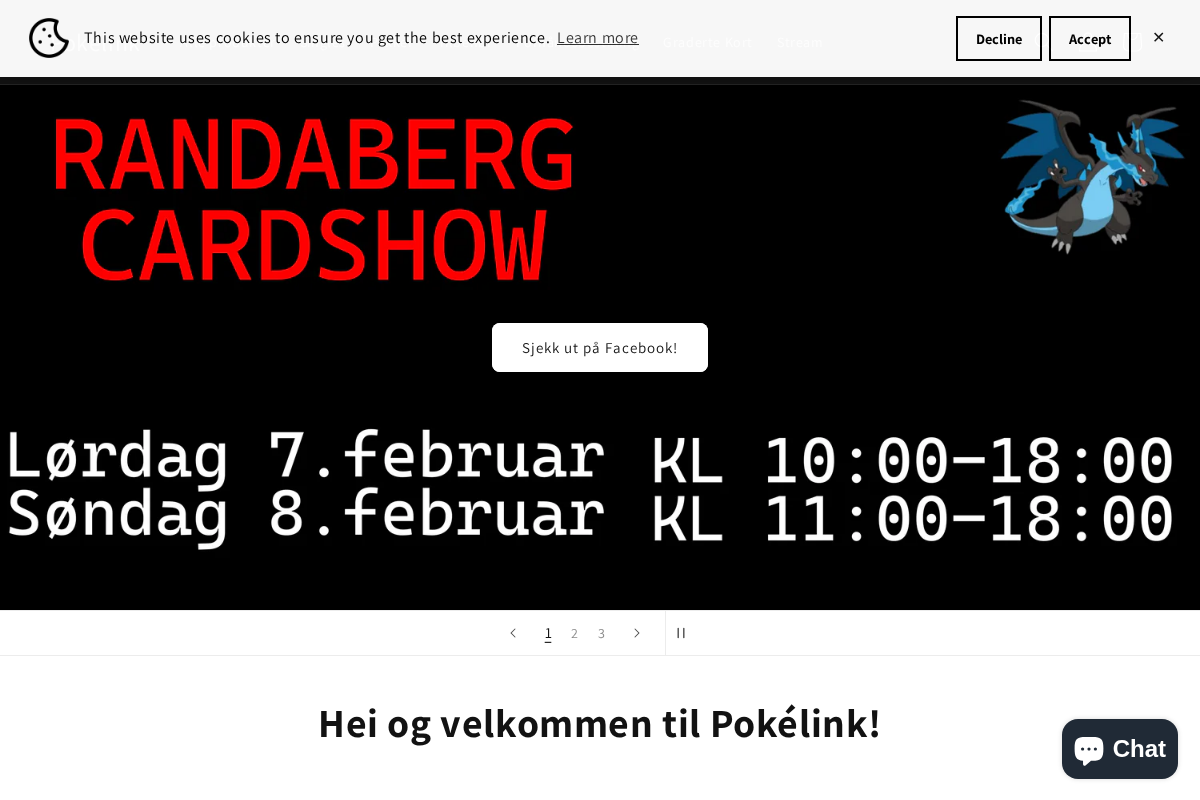 Pokelink homepage screenshot