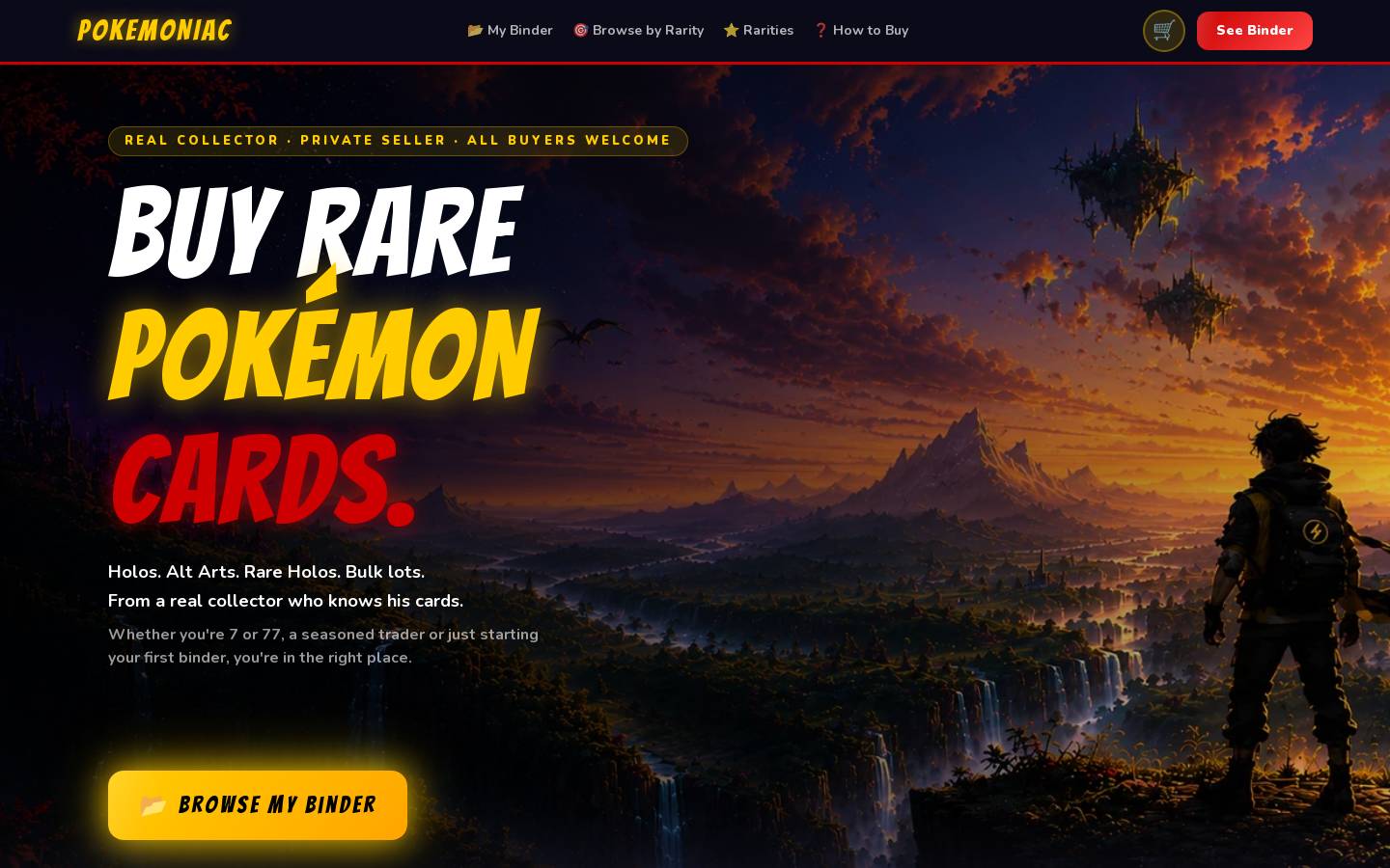 pokemoniac.com homepage screenshot