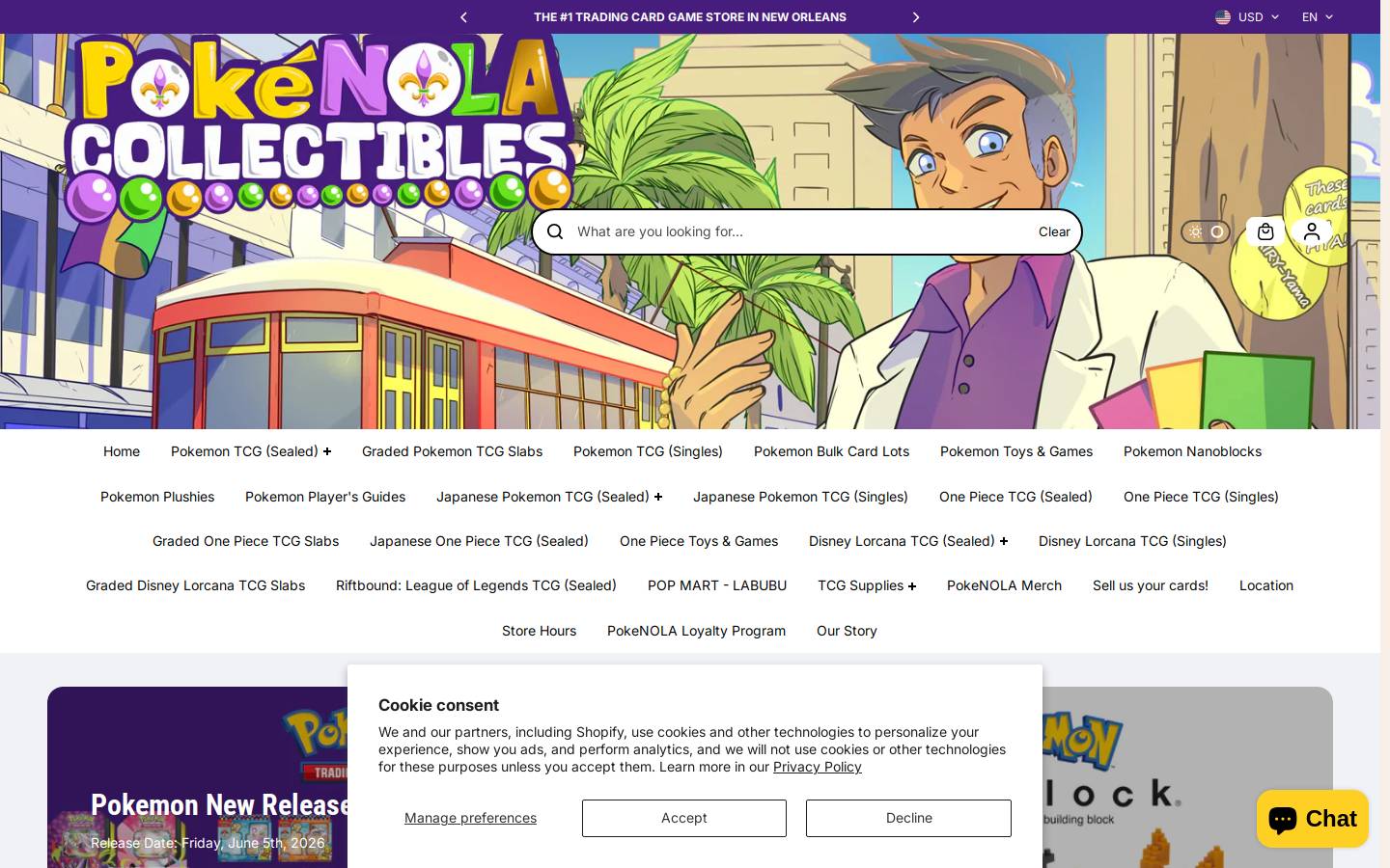 pokenola.com homepage screenshot