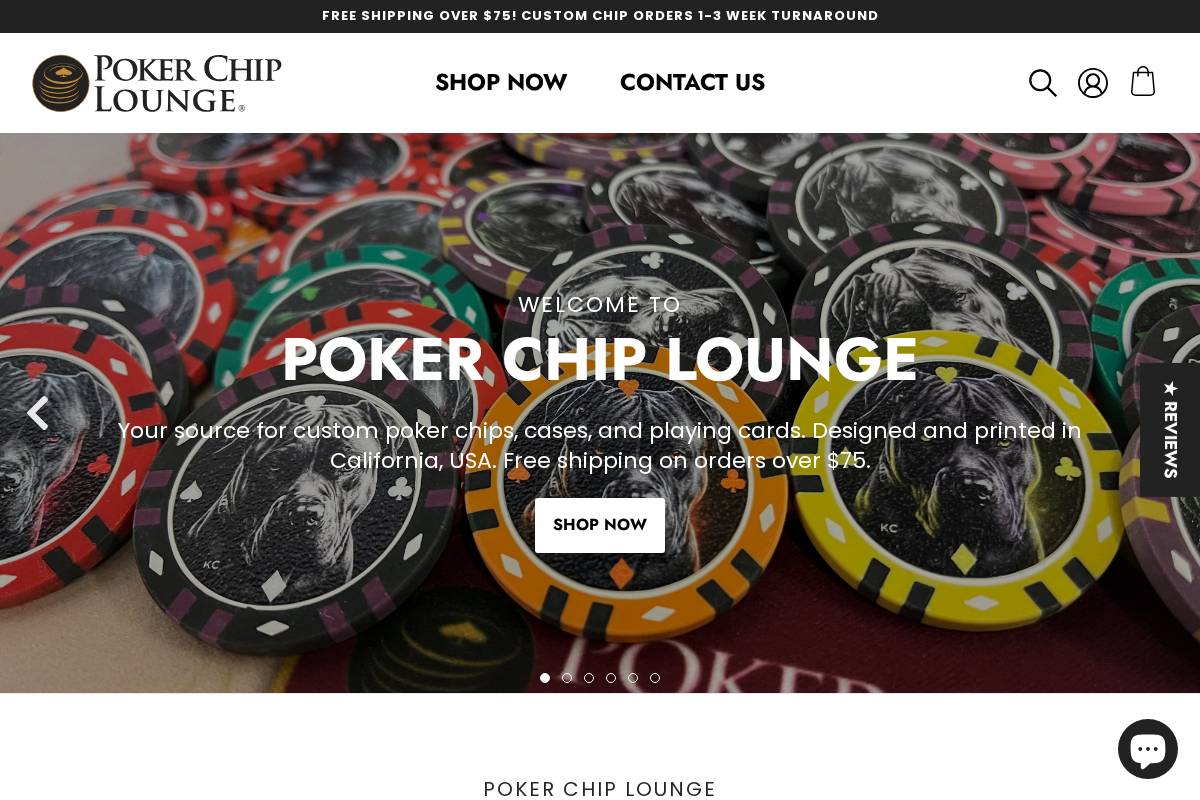 pokerchiplounge.com homepage screenshot