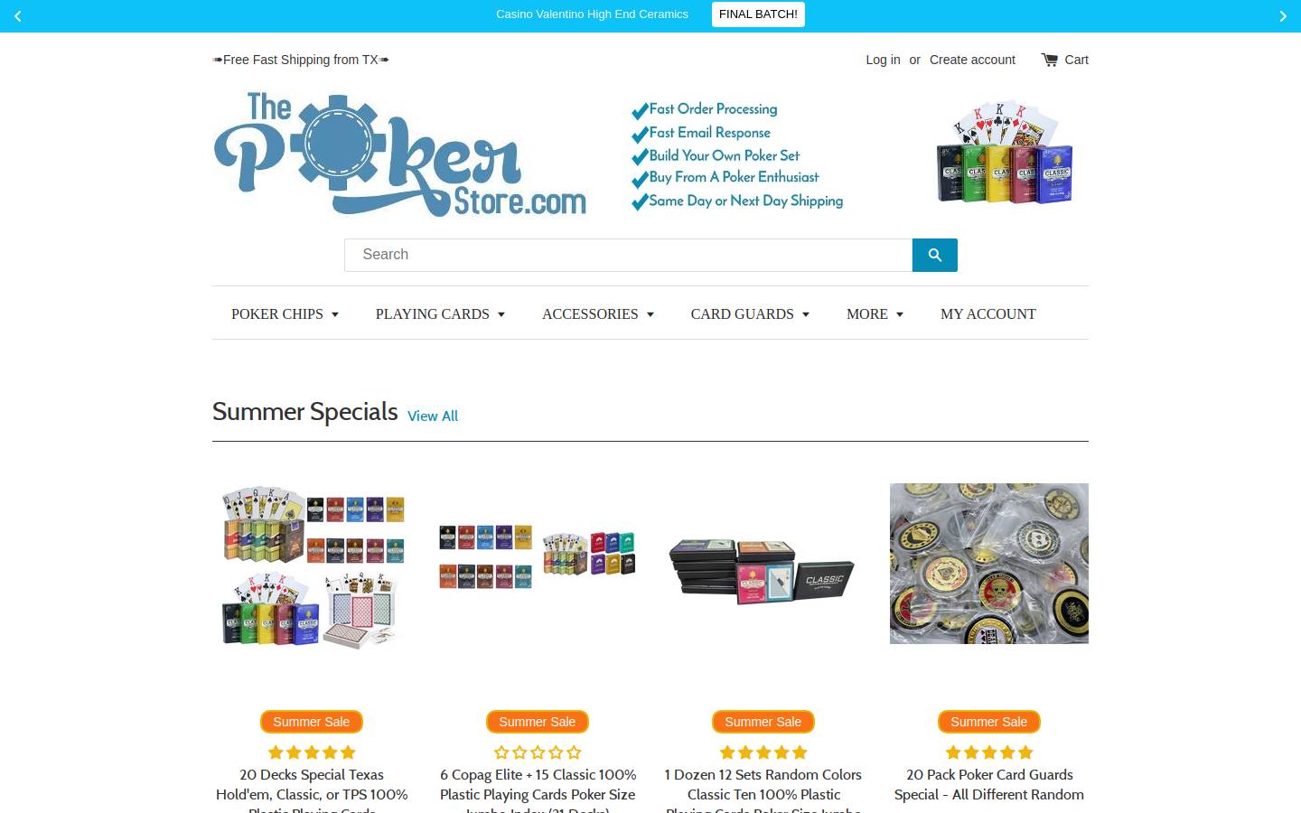 pokerstoreonline.com homepage screenshot
