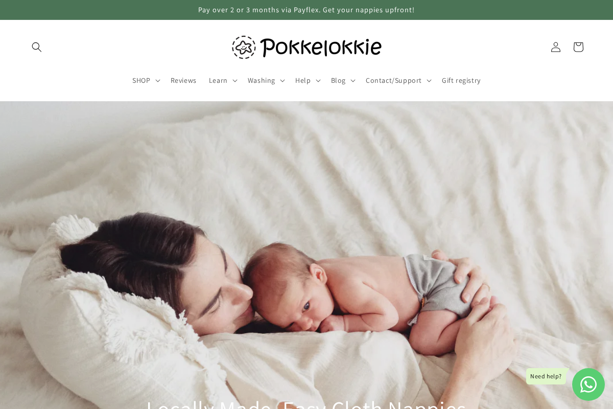 Pokkelokkie homepage screenshot