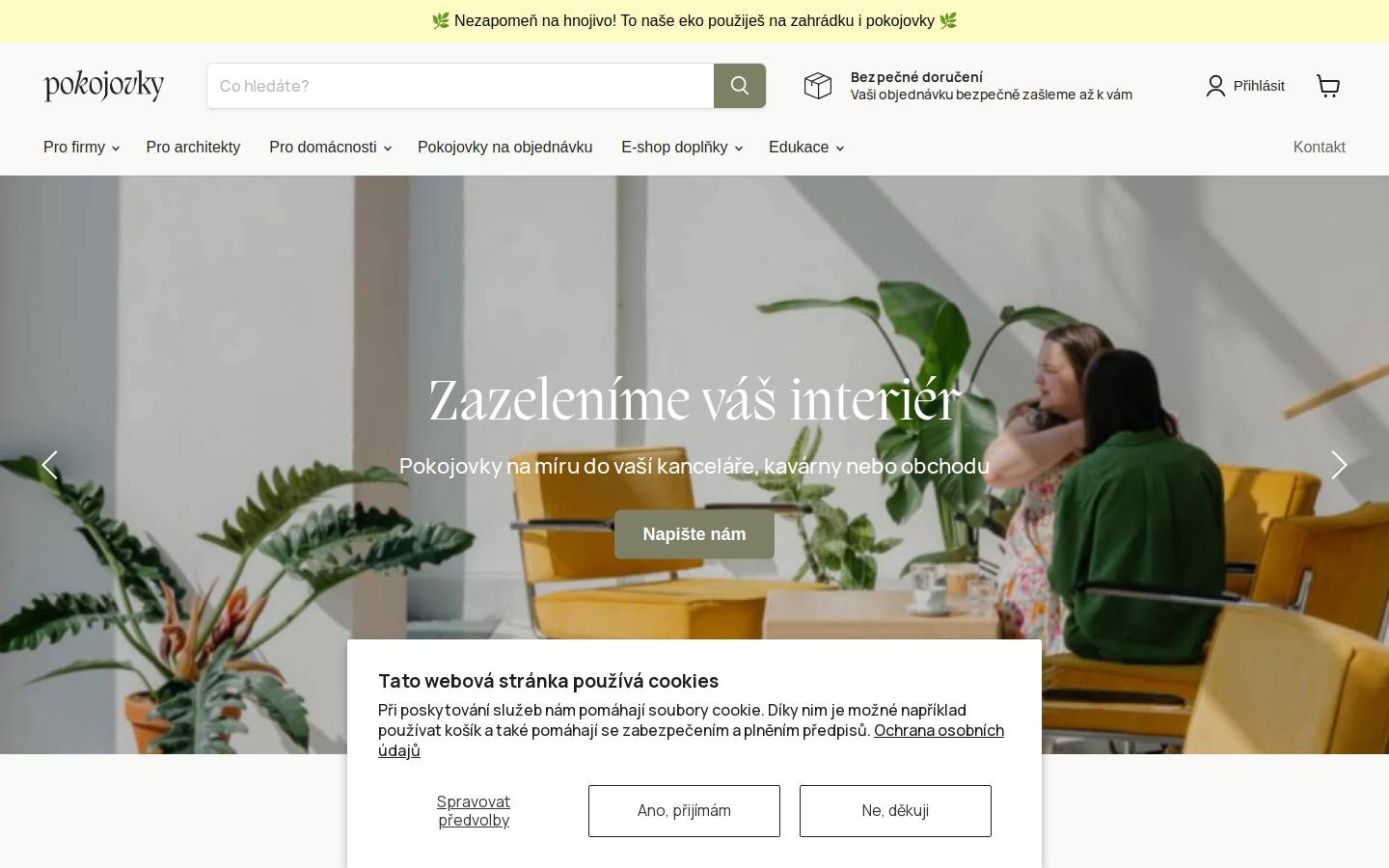 pokojovky.co homepage screenshot