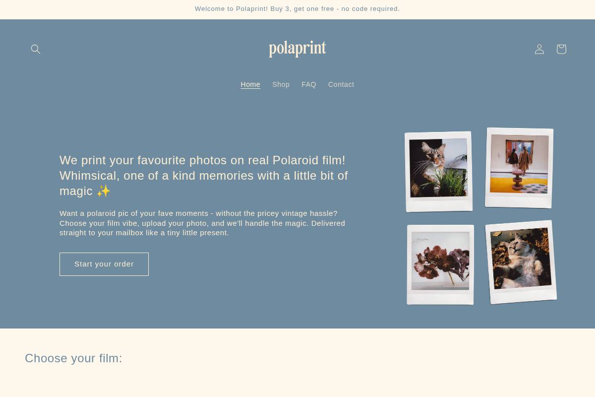 polaprint.com homepage screenshot