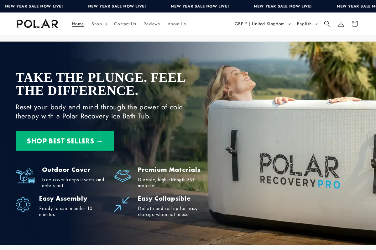 Polar Recovery homepage screenshot