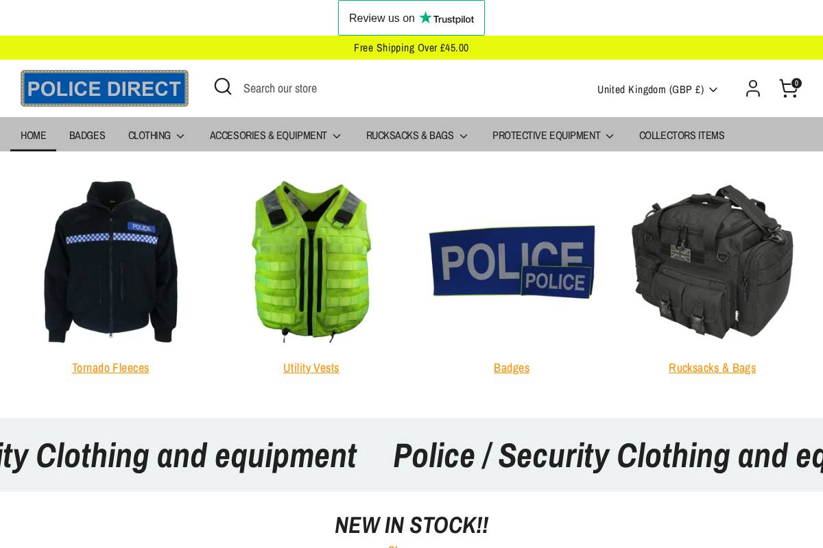 Police Direct homepage screenshot