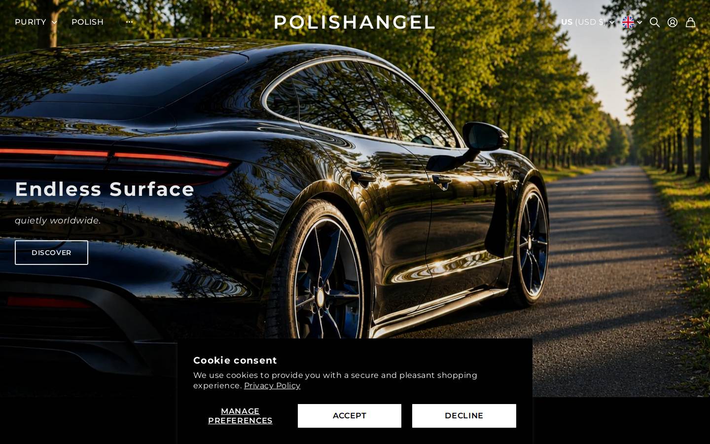 polishangel.com homepage screenshot