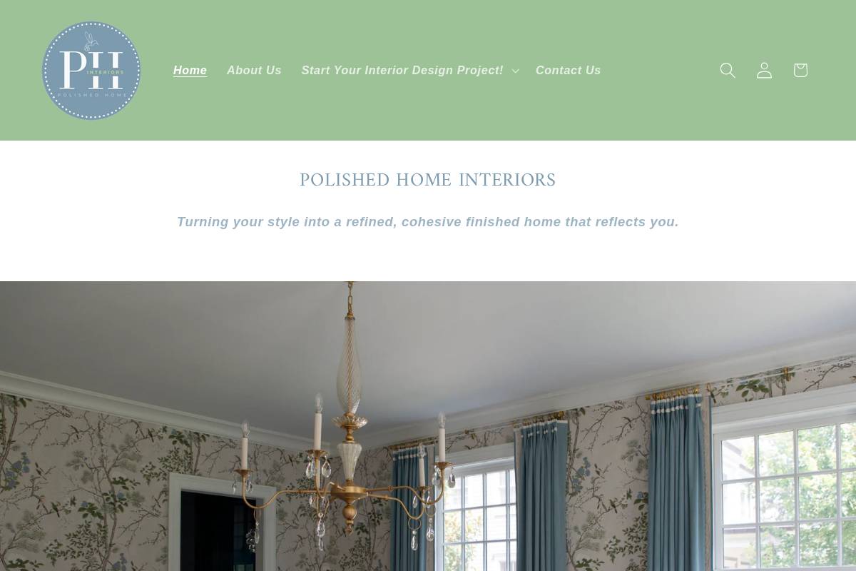 polishedhomeinteriors.com homepage screenshot