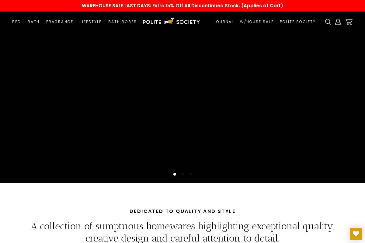 polite-society-home.com homepage screenshot