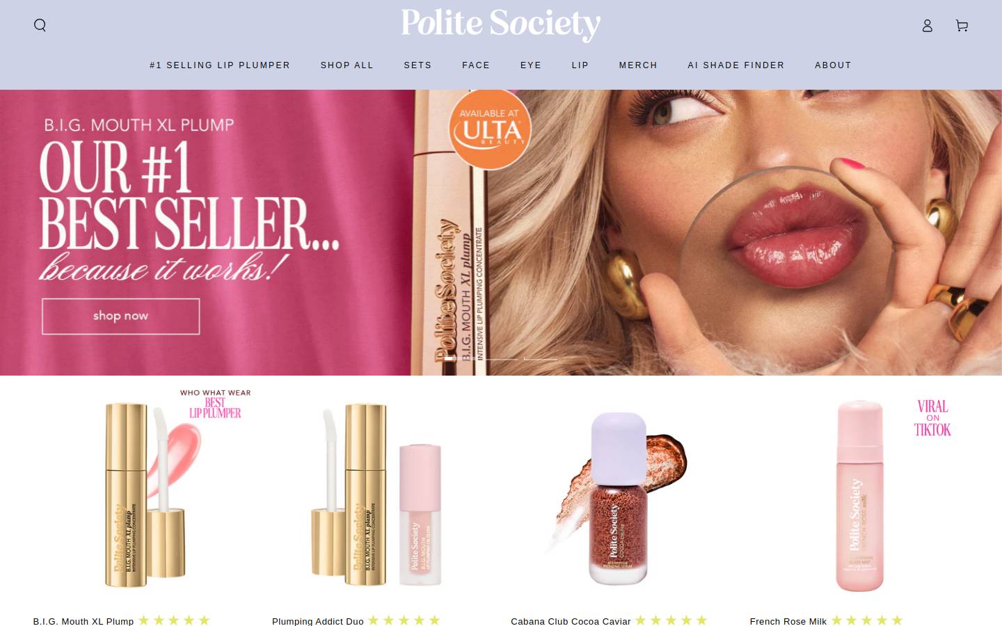 Politesociety homepage screenshot