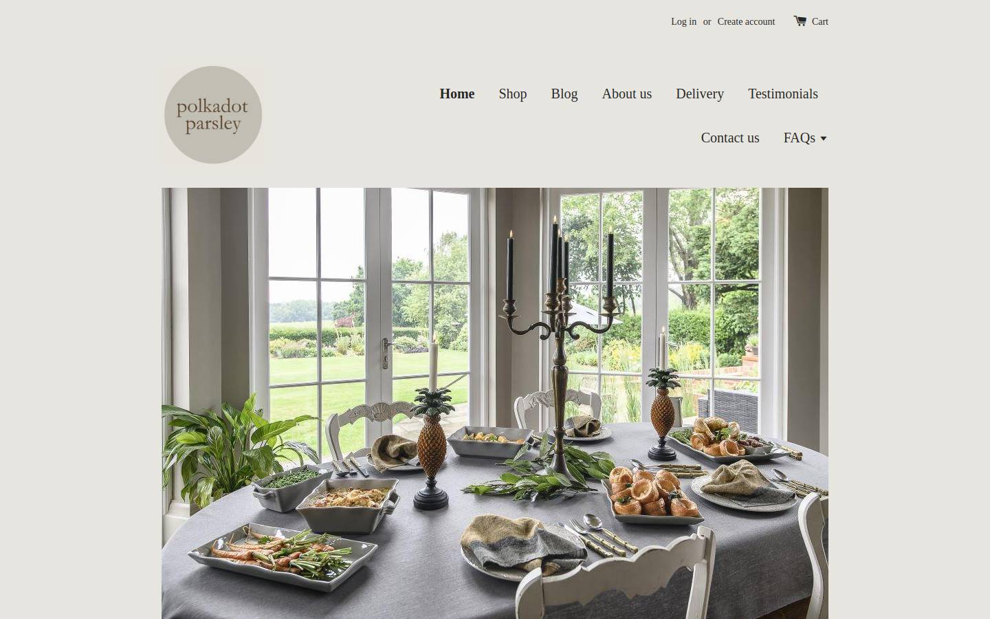 polkadotparsley.com homepage screenshot