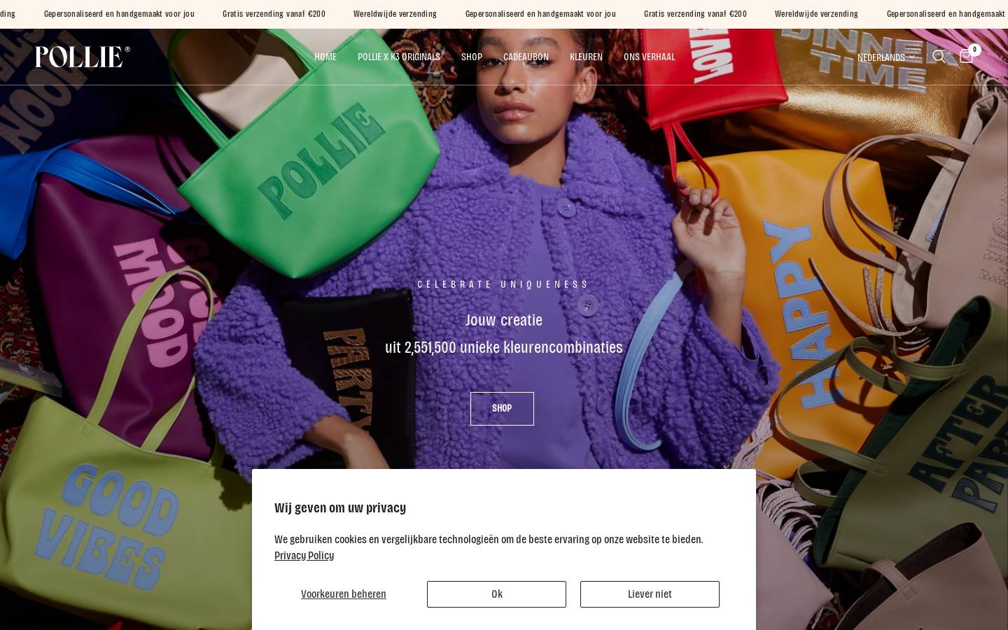 polliefashion.com homepage screenshot