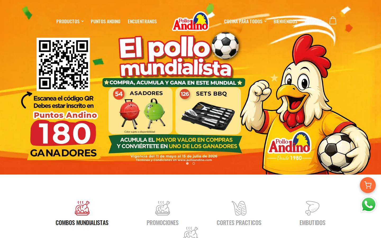 polloandino.com homepage screenshot