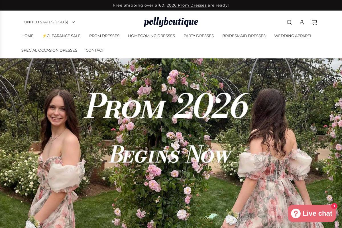 Pollyboutique homepage screenshot