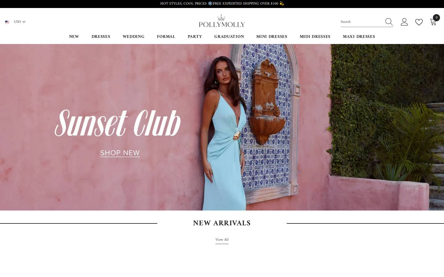 pollymollys.com homepage screenshot