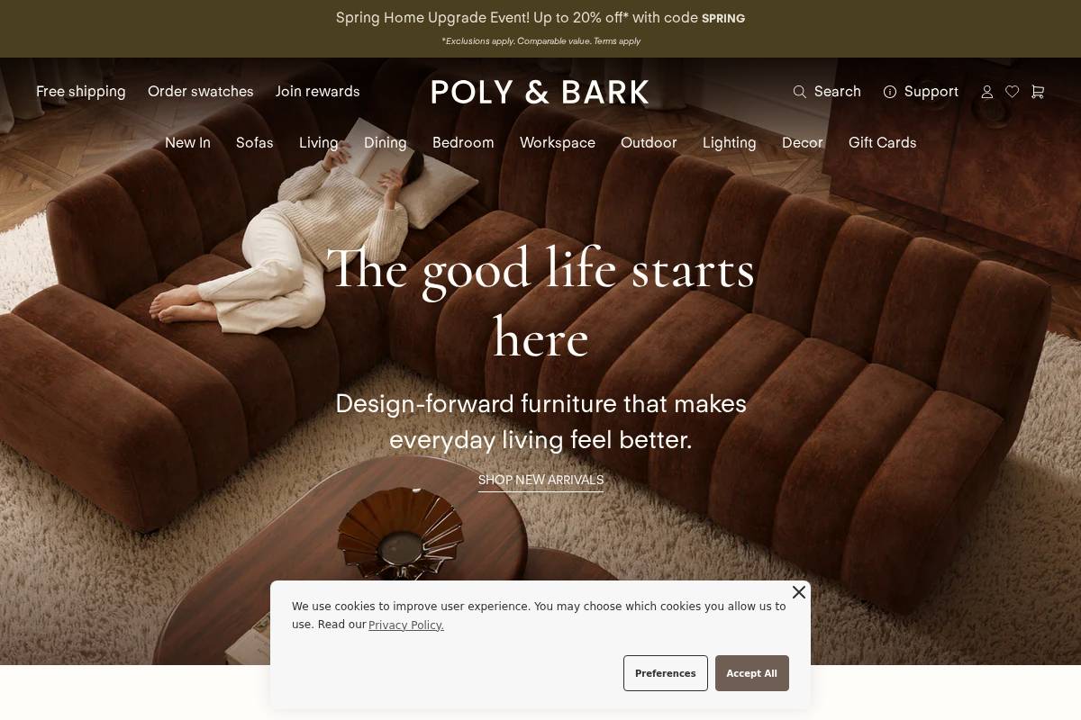 Poly & Bark homepage screenshot