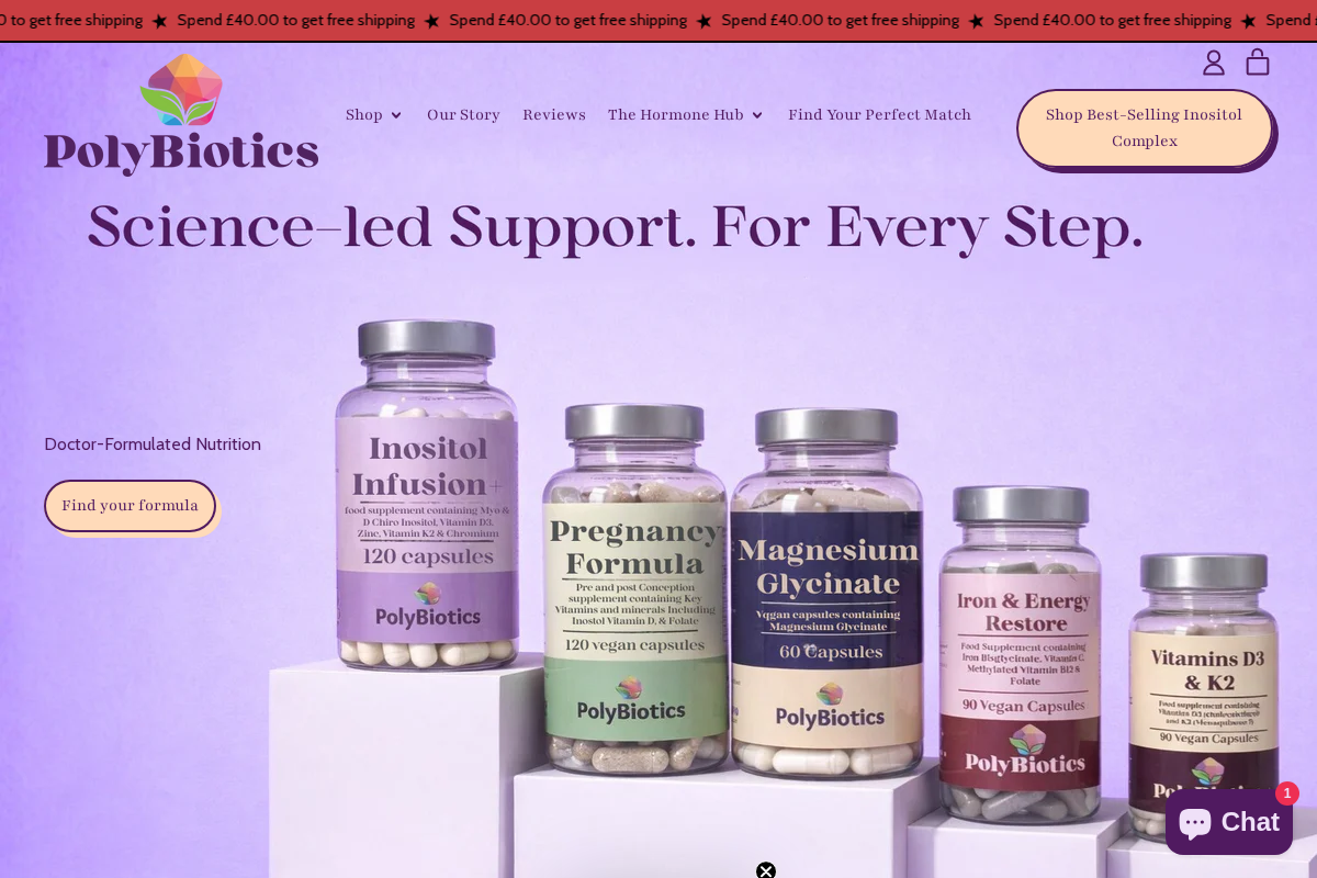 Polybiotics homepage screenshot