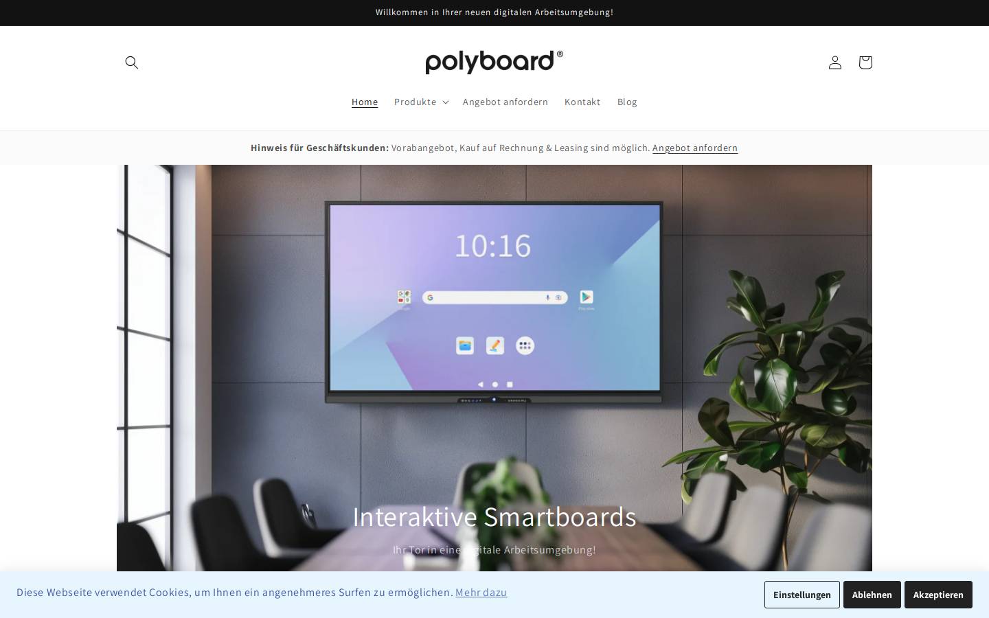 Polyboard homepage screenshot