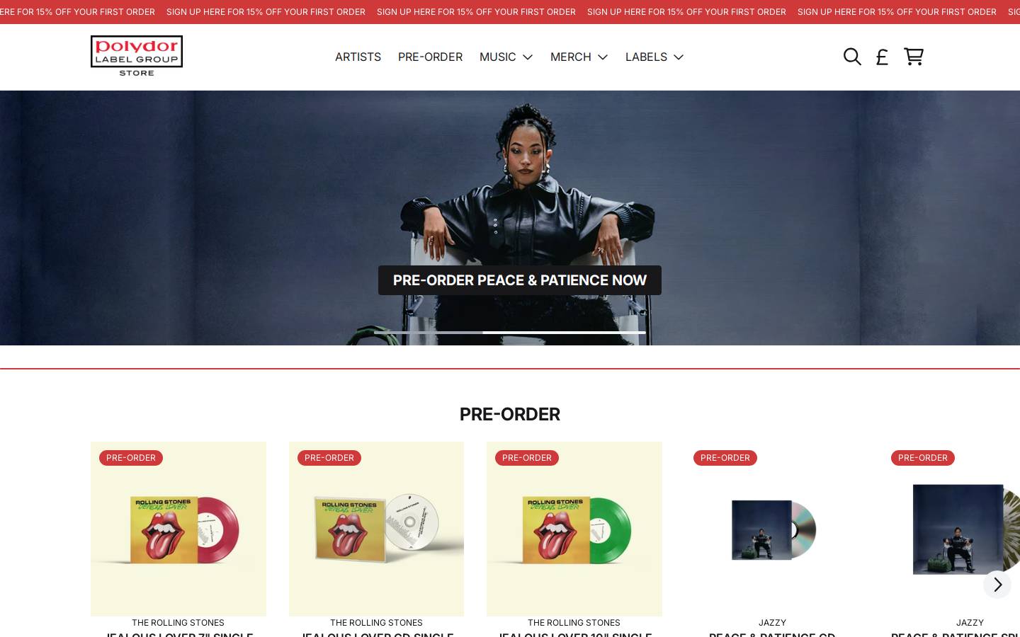Polydor homepage screenshot
