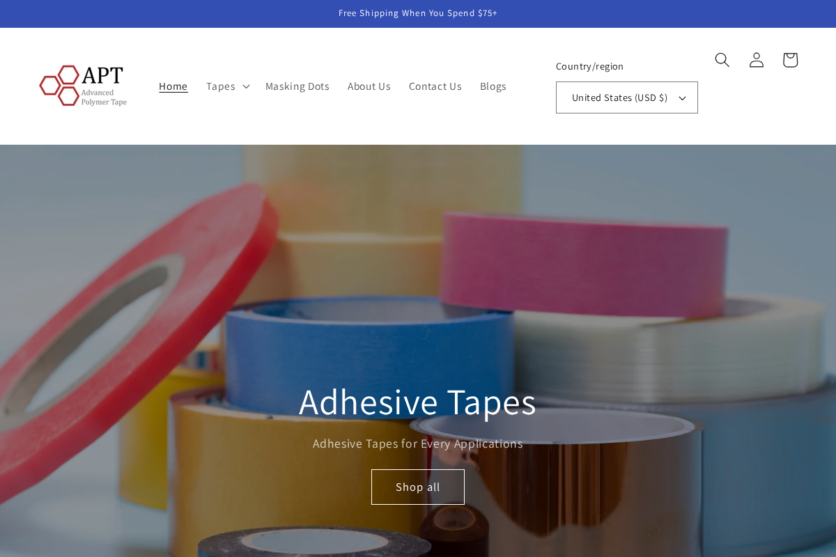 polymertape.com homepage screenshot