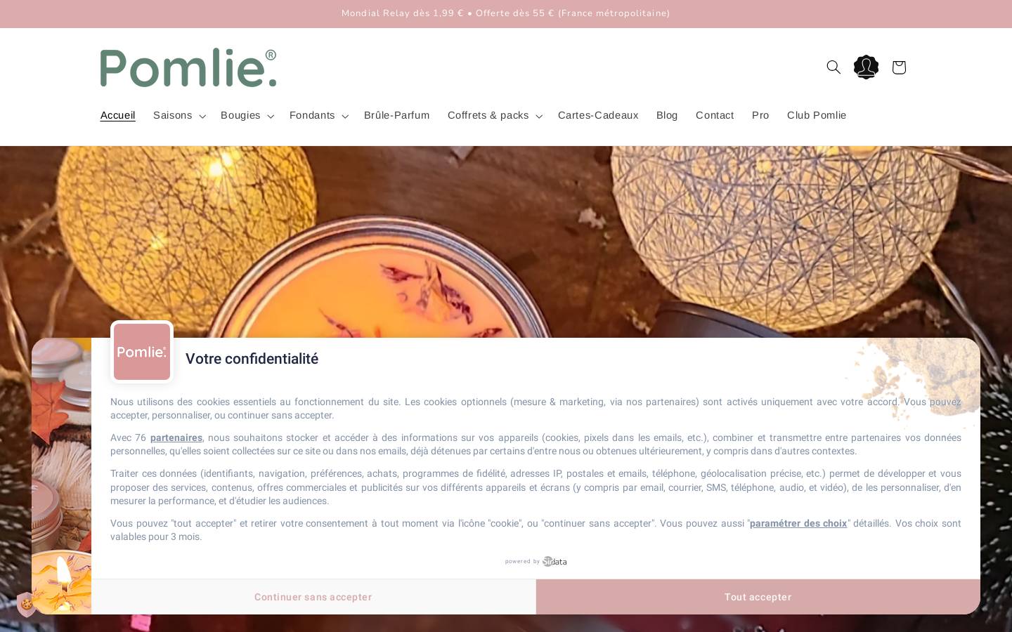 pomlie.com homepage screenshot