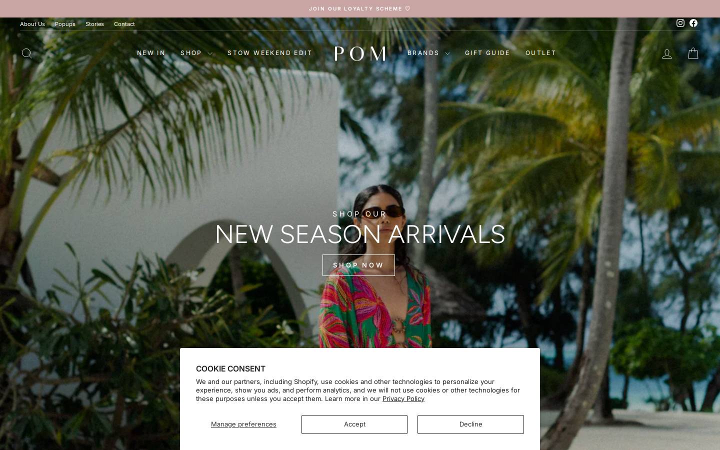 Pomlondon homepage screenshot