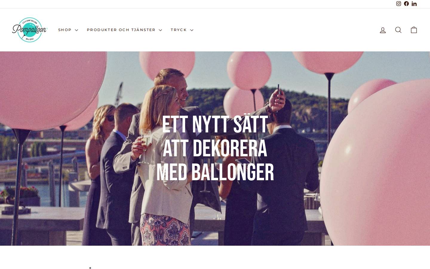 pompalloon.se homepage screenshot
