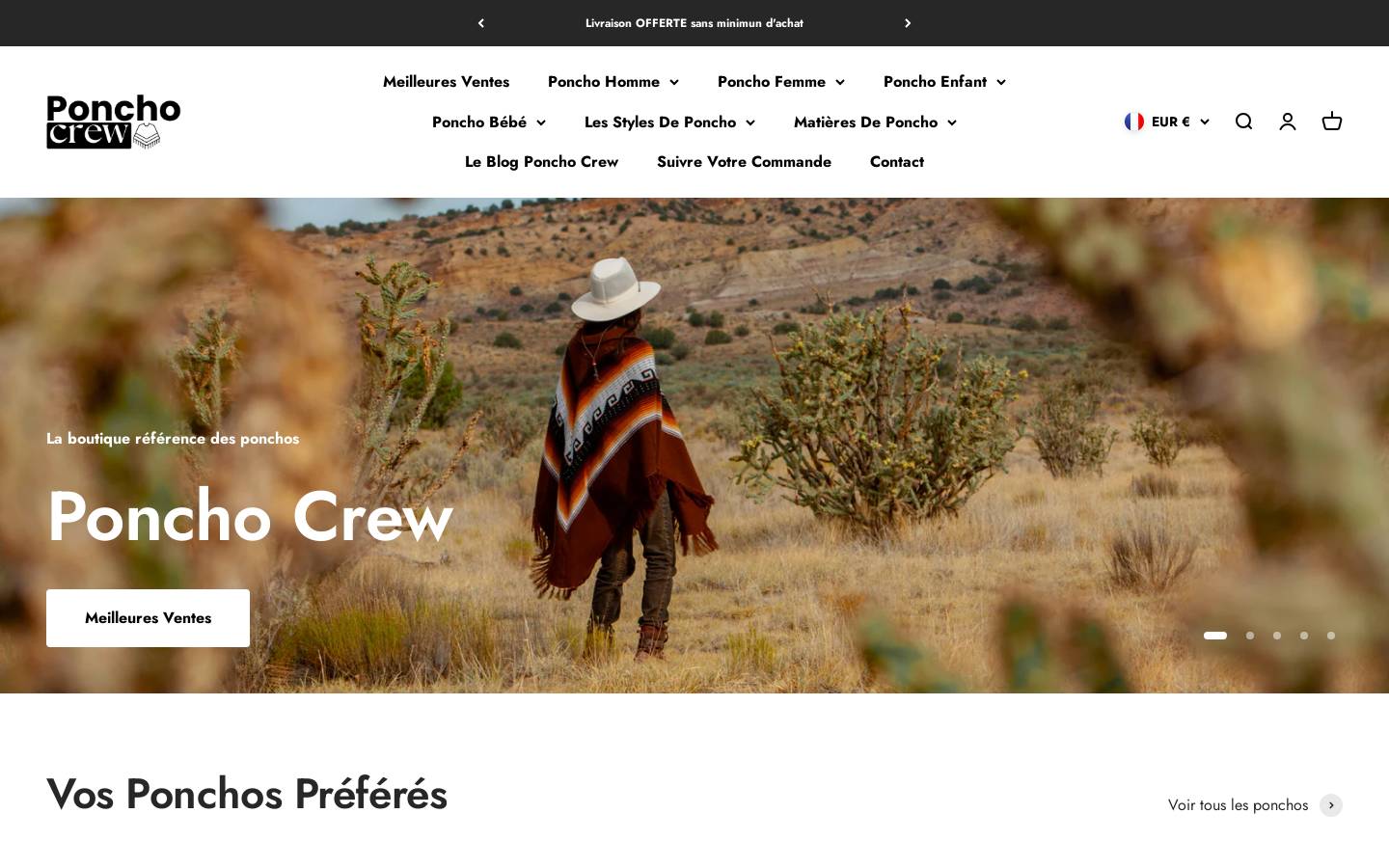 Poncho Crew homepage screenshot