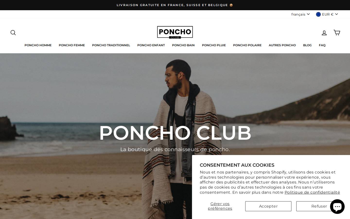 ponchoclub.fr homepage screenshot