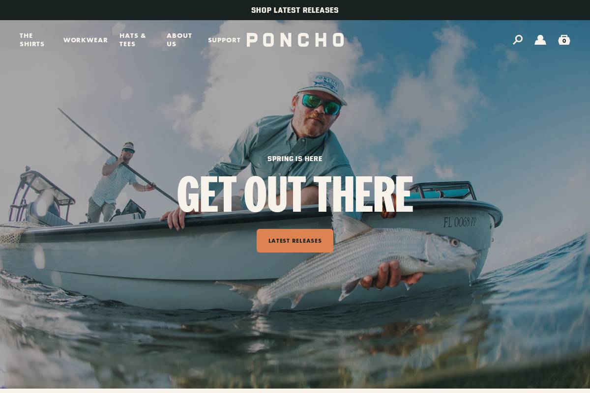 ponchooutdoors.com homepage screenshot