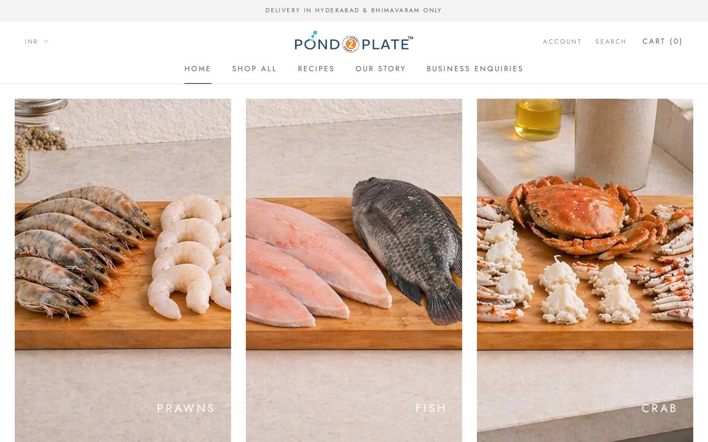 pond2plate.com homepage screenshot