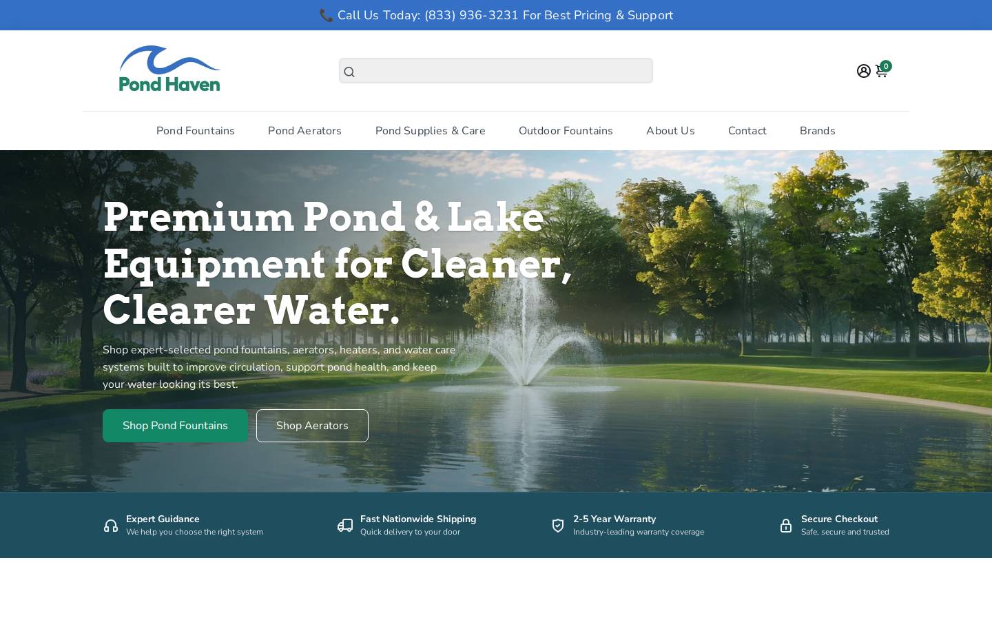 Pondhaven homepage screenshot