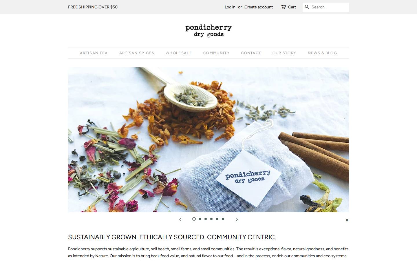 pondicherryartisantea.com homepage screenshot